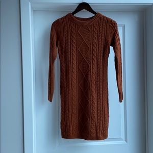 Merona Rust Cable-Knit Sweater Dress